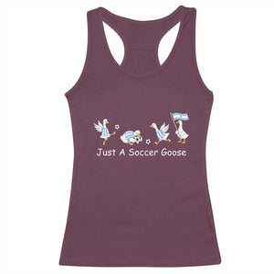 Funny Just A Soccer Goose Racerback Tank Top Argentina Soccer Lover