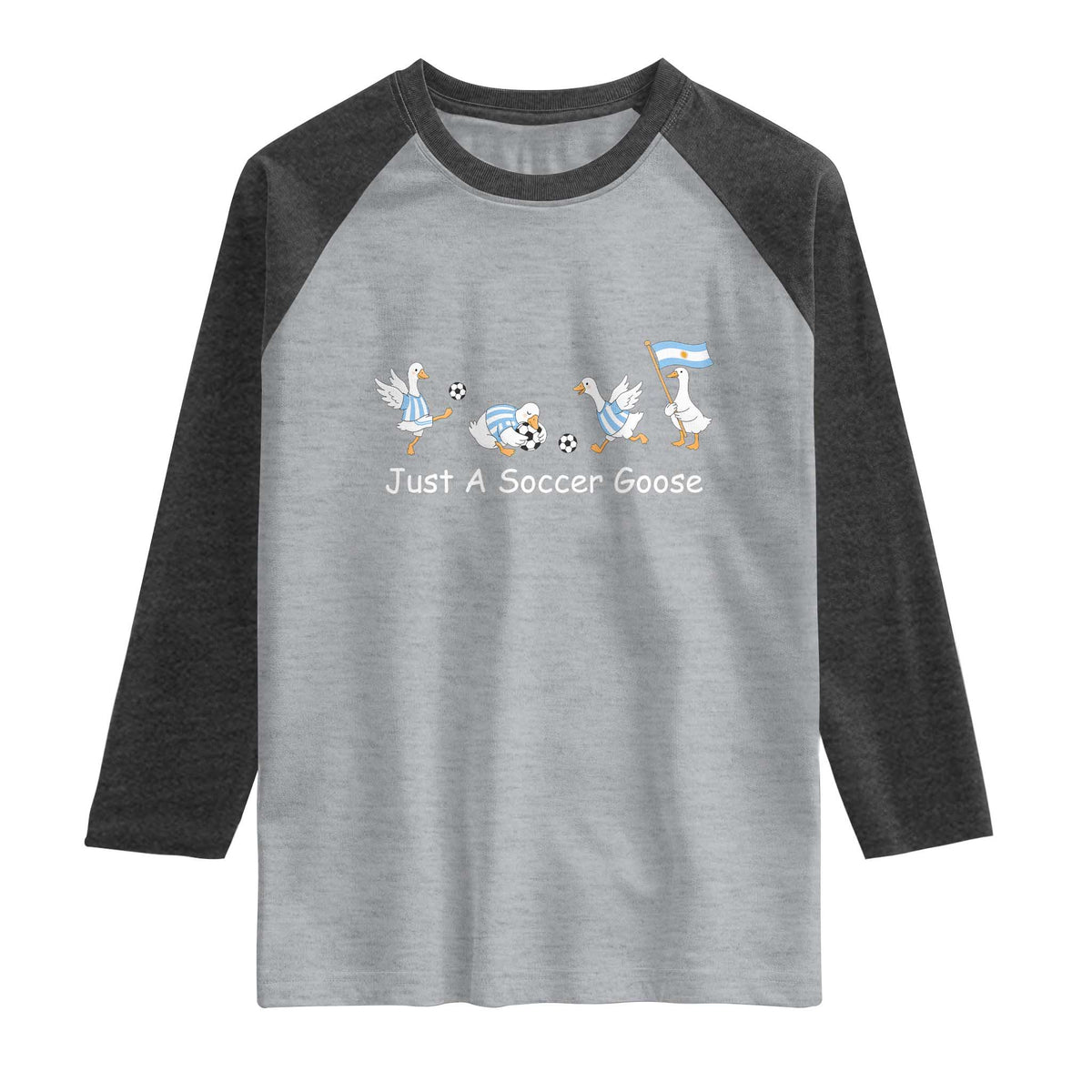 Funny Just A Soccer Goose Raglan Shirt Argentina Soccer Lover