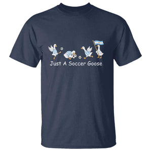 Funny Just A Soccer Goose T Shirt Argentina Soccer Lover TS12 Navy Print Your Wear