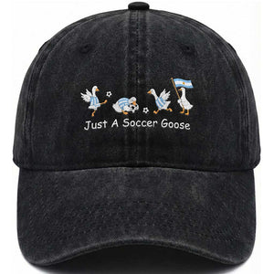 Funny Just A Soccer Goose Washed Cotton Baseball Cap Argentina Soccer Lover