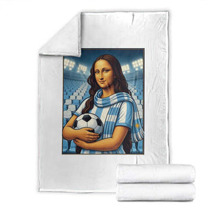 Funny Argentina Soccer Mona Lisa Throw Blanket Football Fan Pride Graphic