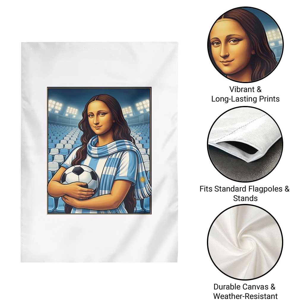 Funny Argentina Soccer Mona Lisa Garden Flag Football Fan Pride Graphic