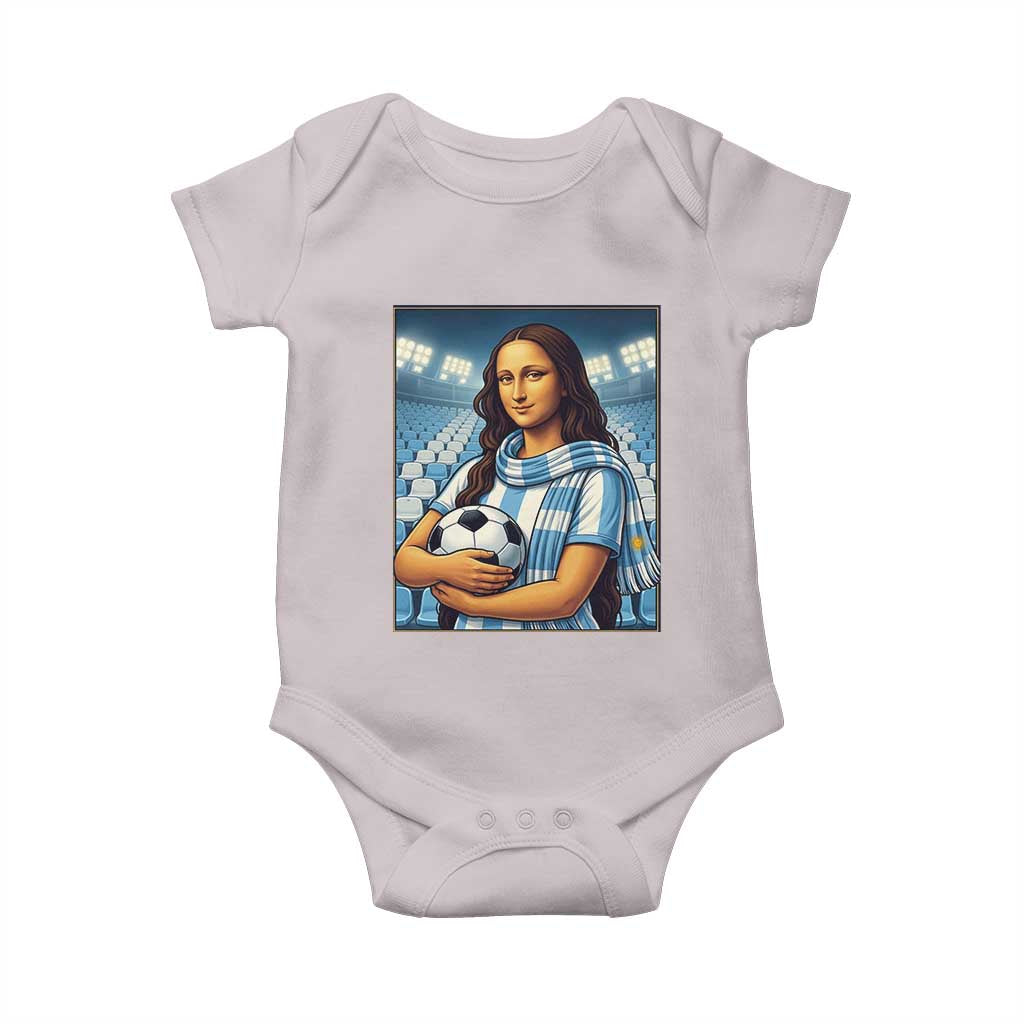 Funny Argentina Soccer Mona Lisa Baby Onesie Football Fan Pride Graphic