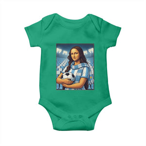 Funny Argentina Soccer Mona Lisa Baby Onesie Football Fan Pride Graphic