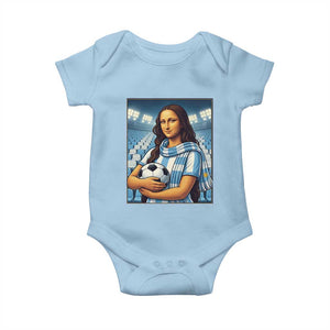 Funny Argentina Soccer Mona Lisa Baby Onesie Football Fan Pride Graphic