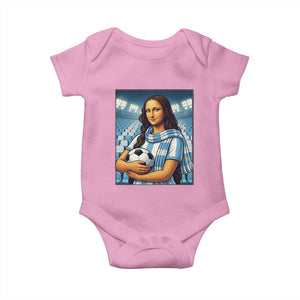 Funny Argentina Soccer Mona Lisa Baby Onesie Football Fan Pride Graphic