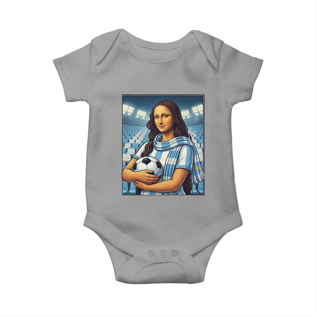 Funny Argentina Soccer Mona Lisa Baby Onesie Football Fan Pride Graphic