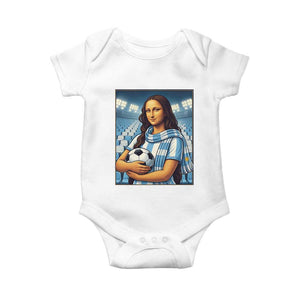 Funny Argentina Soccer Mona Lisa Baby Onesie Football Fan Pride Graphic