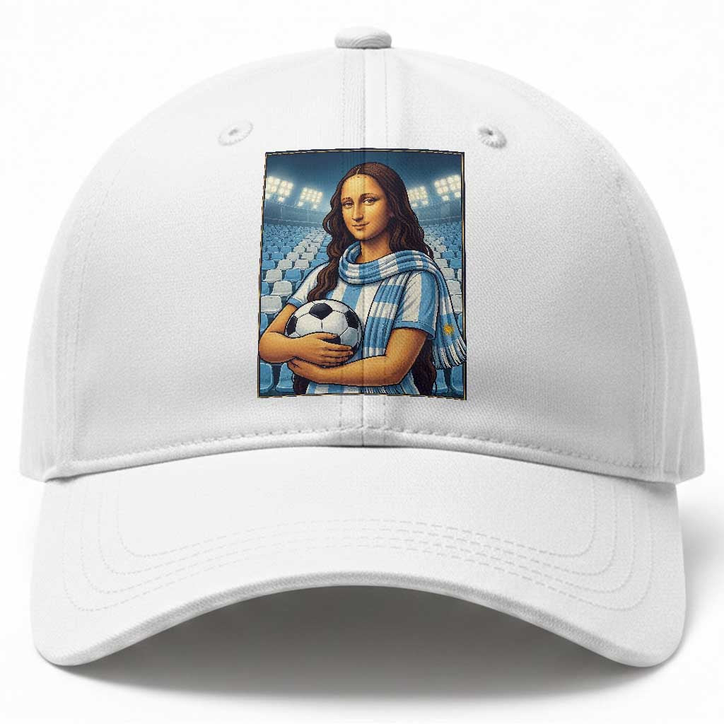Funny Argentina Soccer Mona Lisa Baseball Cap Football Fan Pride Graphic