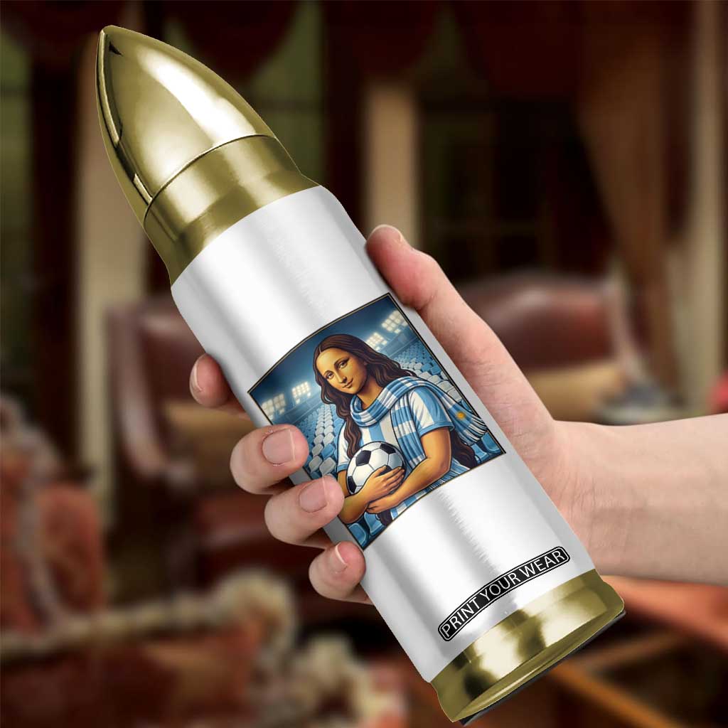 Funny Argentina Soccer Mona Lisa Bullet Tumbler Football Fan Pride Graphic