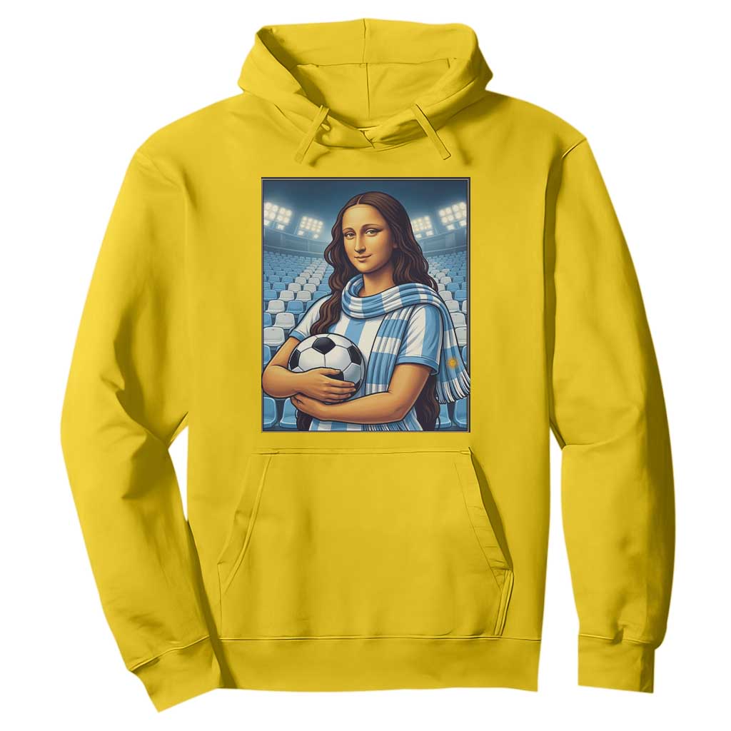 Funny Argentina Soccer Mona Lisa Hoodie Football Fan Pride Graphic