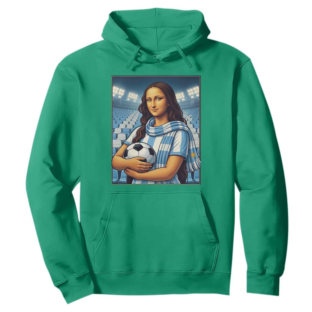 Funny Argentina Soccer Mona Lisa Hoodie Football Fan Pride Graphic