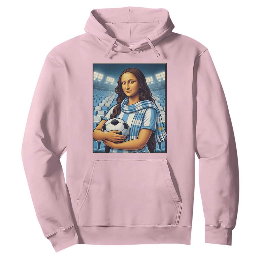 Funny Argentina Soccer Mona Lisa Hoodie Football Fan Pride Graphic