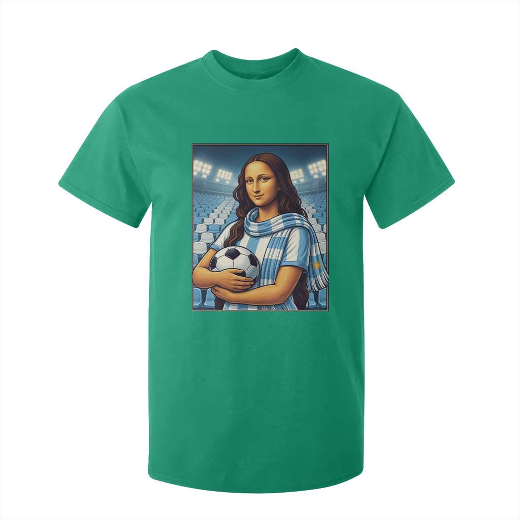 Funny Argentina Soccer Mona Lisa T Shirt For Kid Football Fan Pride Graphic