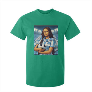 Funny Argentina Soccer Mona Lisa T Shirt For Kid Football Fan Pride Graphic