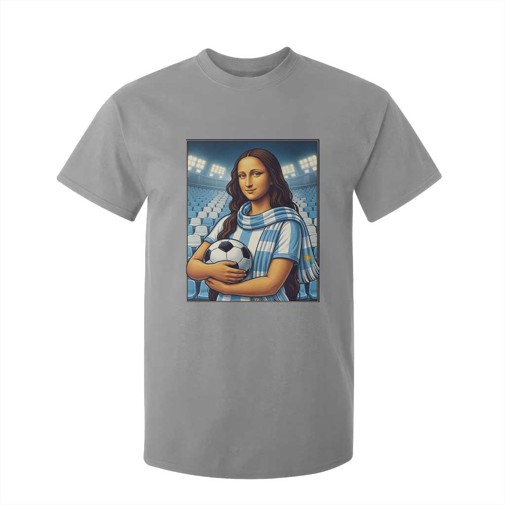 Funny Argentina Soccer Mona Lisa T Shirt For Kid Football Fan Pride Graphic