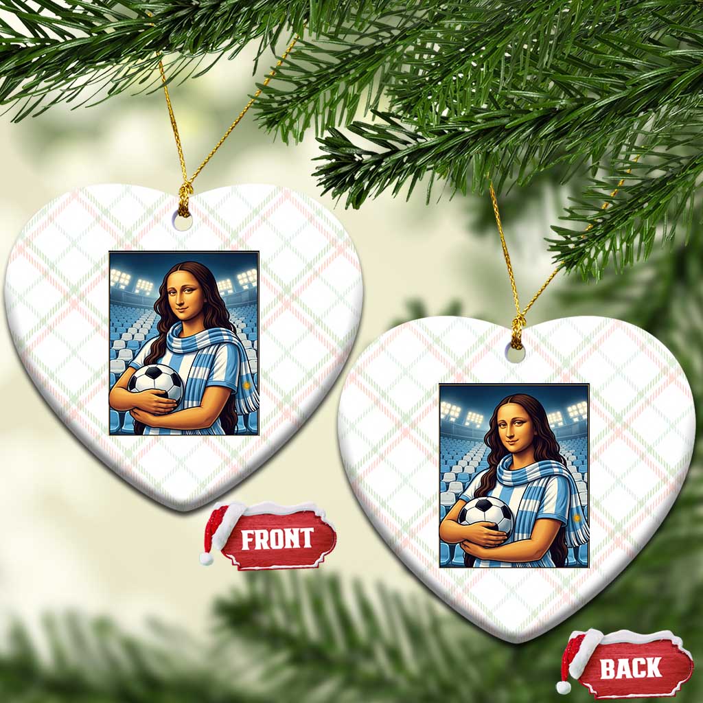 Funny Argentina Soccer Mona Lisa Ceramic Ornament Football Fan Pride Graphic