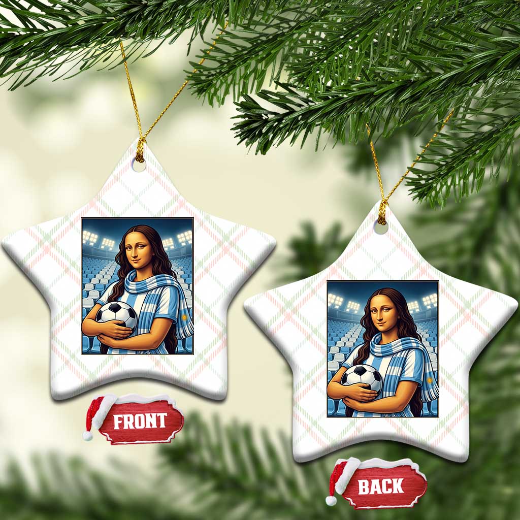 Funny Argentina Soccer Mona Lisa Ceramic Ornament Football Fan Pride Graphic