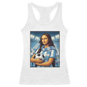 Funny Argentina Soccer Mona Lisa Racerback Tank Top Football Fan Pride Graphic