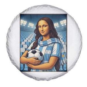 Funny Argentina Soccer Mona Lisa Spare Tire Cover Football Fan Pride Graphic