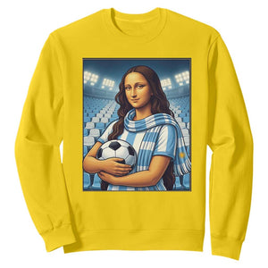 Funny Argentina Soccer Mona Lisa Sweatshirt Football Fan Pride Graphic