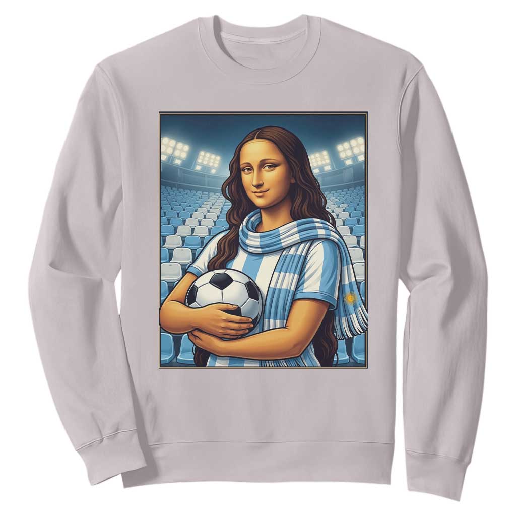 Funny Argentina Soccer Mona Lisa Sweatshirt Football Fan Pride Graphic