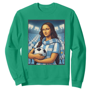Funny Argentina Soccer Mona Lisa Sweatshirt Football Fan Pride Graphic