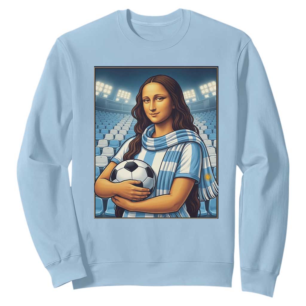 Funny Argentina Soccer Mona Lisa Sweatshirt Football Fan Pride Graphic