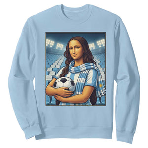 Funny Argentina Soccer Mona Lisa Sweatshirt Football Fan Pride Graphic