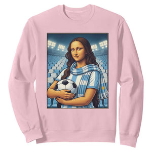 Funny Argentina Soccer Mona Lisa Sweatshirt Football Fan Pride Graphic