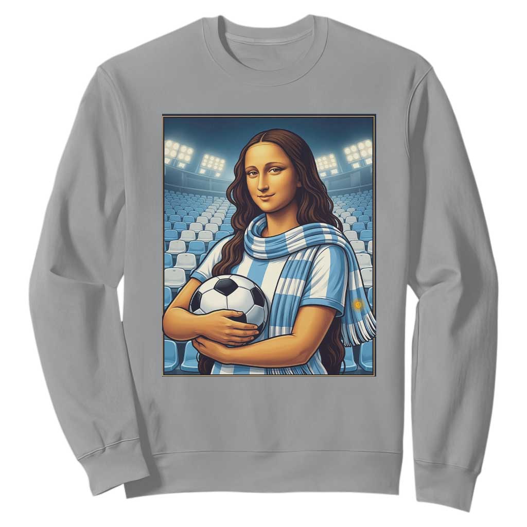 Funny Argentina Soccer Mona Lisa Sweatshirt Football Fan Pride Graphic
