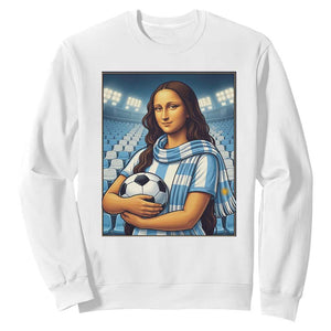 Funny Argentina Soccer Mona Lisa Sweatshirt Football Fan Pride Graphic