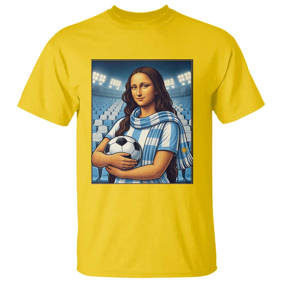 Funny Argentina Soccer Mona Lisa T Shirt Football Fan Pride Graphic