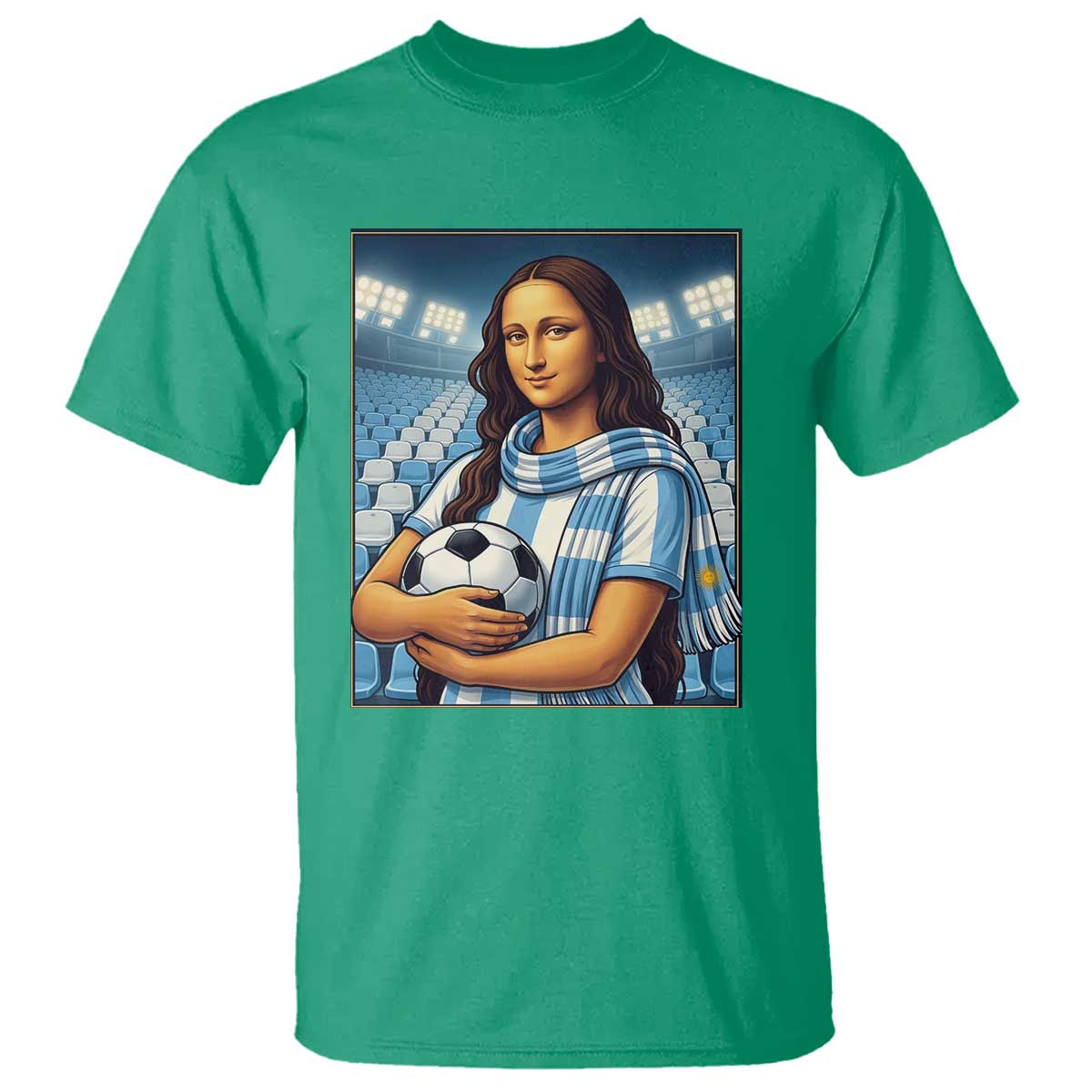 Funny Argentina Soccer Mona Lisa T Shirt Football Fan Pride Graphic