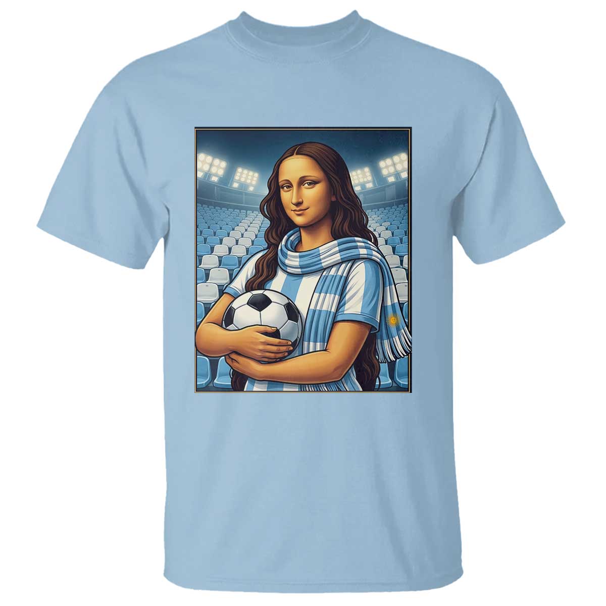 Funny Argentina Soccer Mona Lisa T Shirt Football Fan Pride Graphic