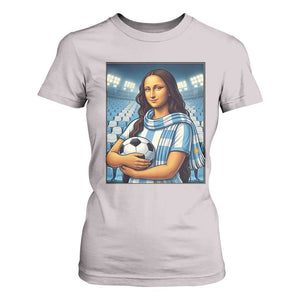 Funny Argentina Soccer Mona Lisa T Shirt For Women Football Fan Pride Graphic