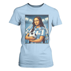 Funny Argentina Soccer Mona Lisa T Shirt For Women Football Fan Pride Graphic