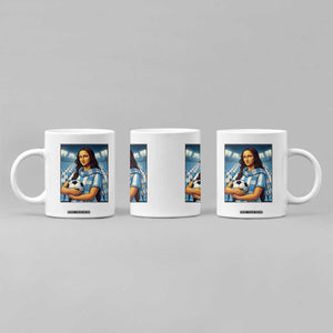 Funny Argentina Soccer Mona Lisa Coffee Mug Football Fan Pride Graphic