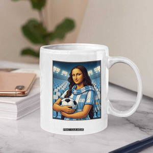 Funny Argentina Soccer Mona Lisa Coffee Mug Football Fan Pride Graphic