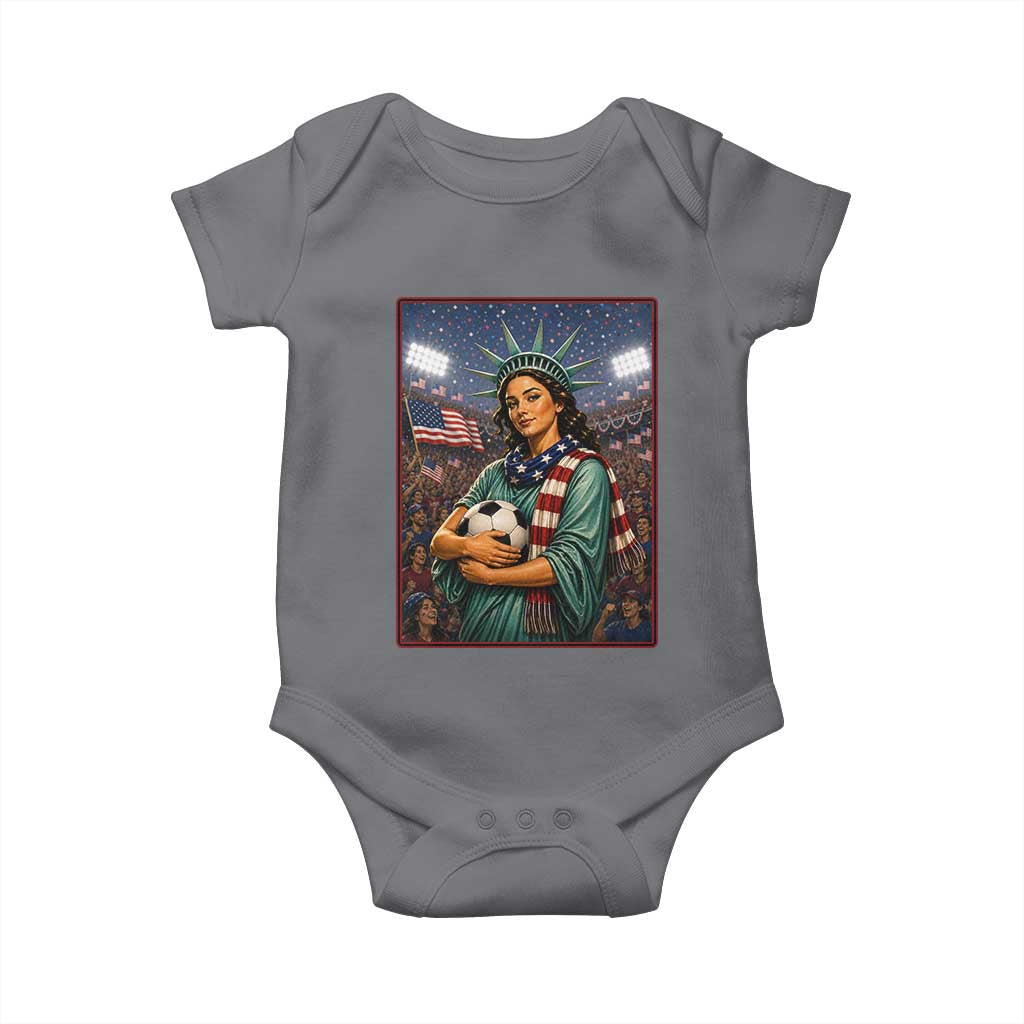 Funny Statue Of Liberty Soccer Gift Baby Onesie USA Football Pride