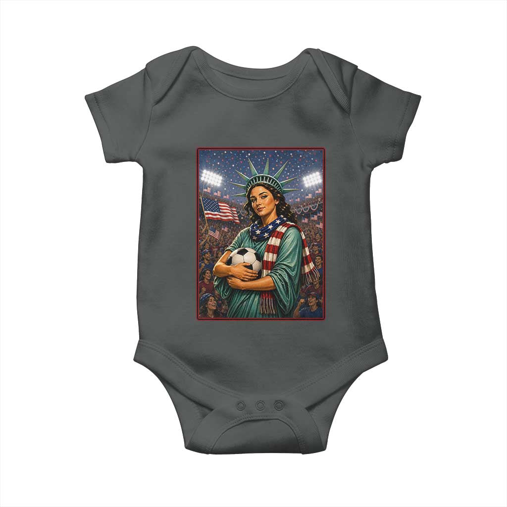 Funny Statue Of Liberty Soccer Gift Baby Onesie USA Football Pride