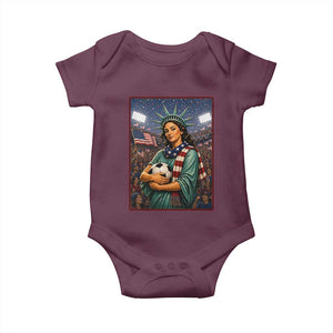 Funny Statue Of Liberty Soccer Gift Baby Onesie USA Football Pride