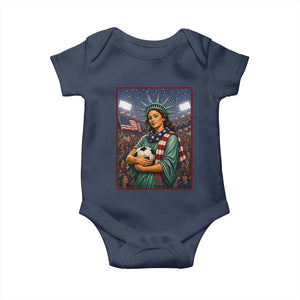Funny Statue Of Liberty Soccer Gift Baby Onesie USA Football Pride