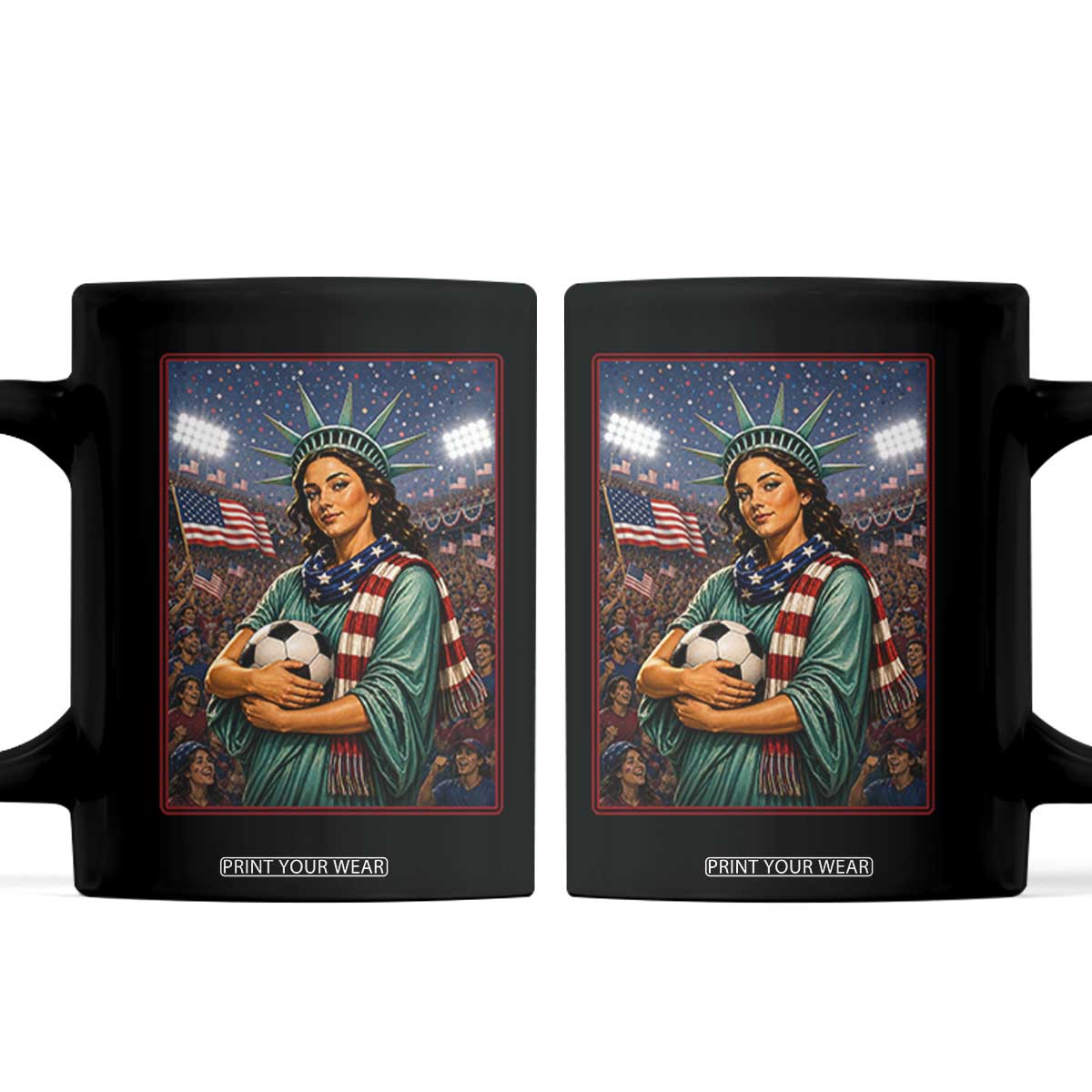 Funny Statue Of Liberty Soccer Gift Coffee Mug USA Football Pride