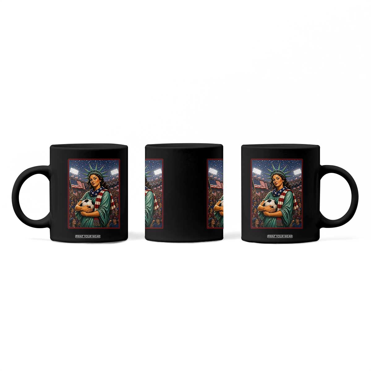 Funny Statue Of Liberty Soccer Gift Coffee Mug USA Football Pride