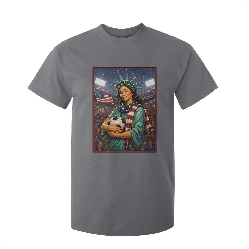 Funny Statue Of Liberty Soccer Gift T Shirt For Kid USA Football Pride