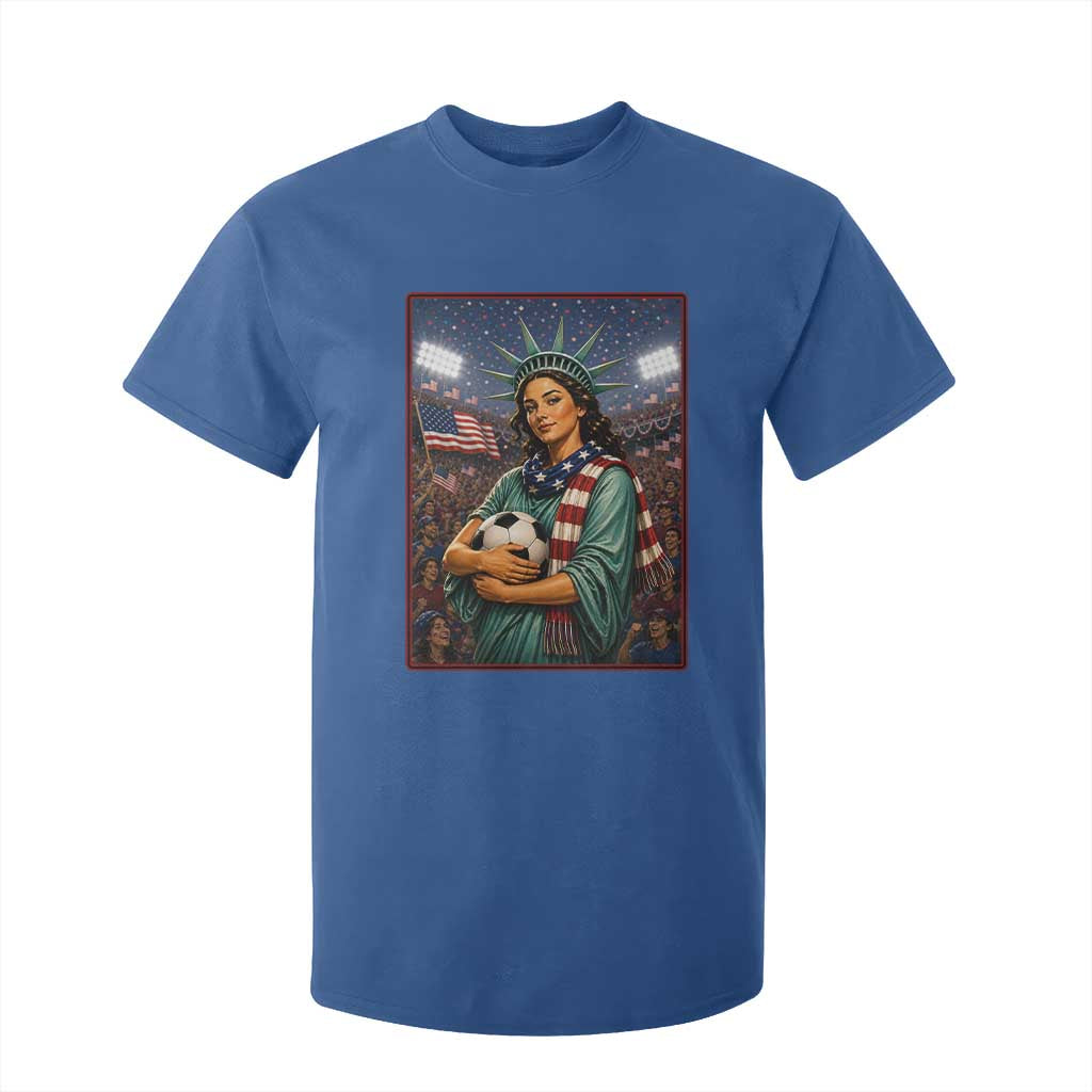Funny Statue Of Liberty Soccer Gift T Shirt For Kid USA Football Pride