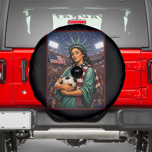 Funny Statue Of Liberty Soccer Gift Spare Tire Cover USA Football Pride