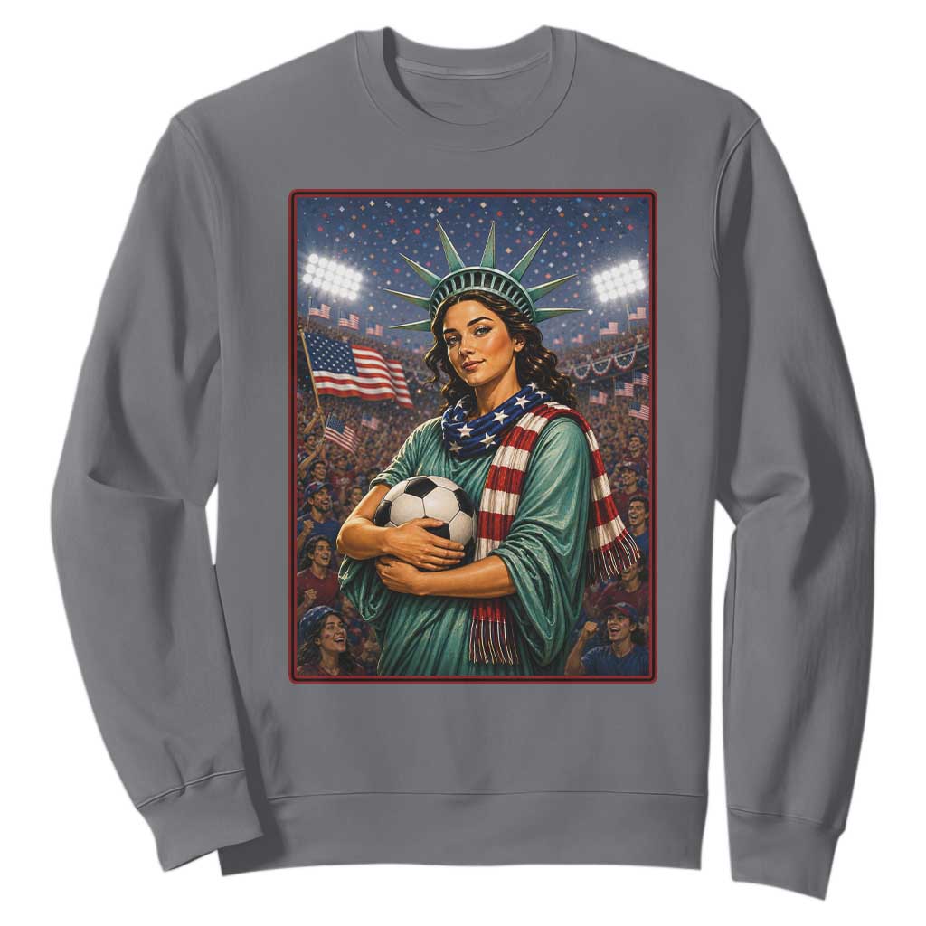 Funny Statue Of Liberty Soccer Gift Sweatshirt USA Football Pride