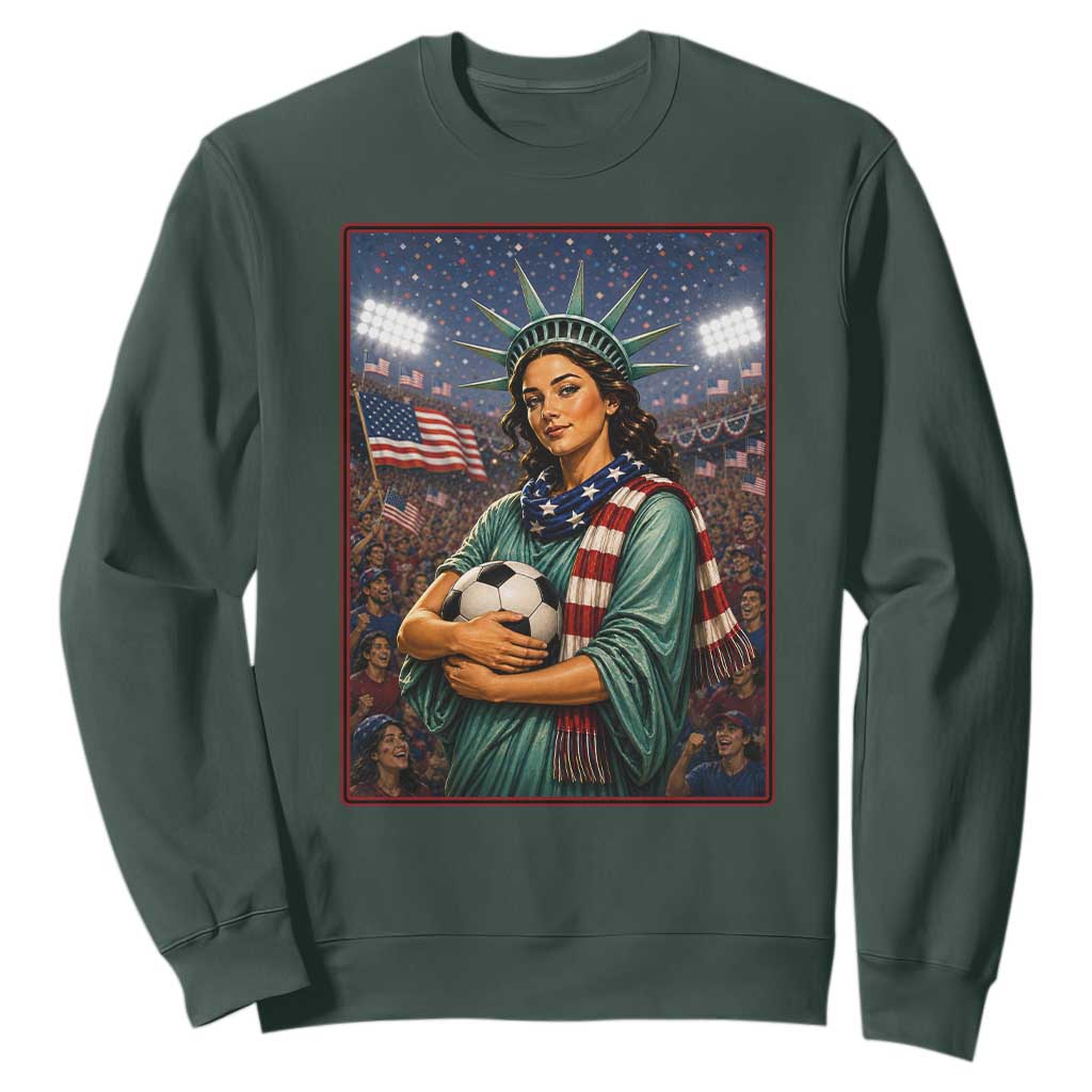 Funny Statue Of Liberty Soccer Gift Sweatshirt USA Football Pride
